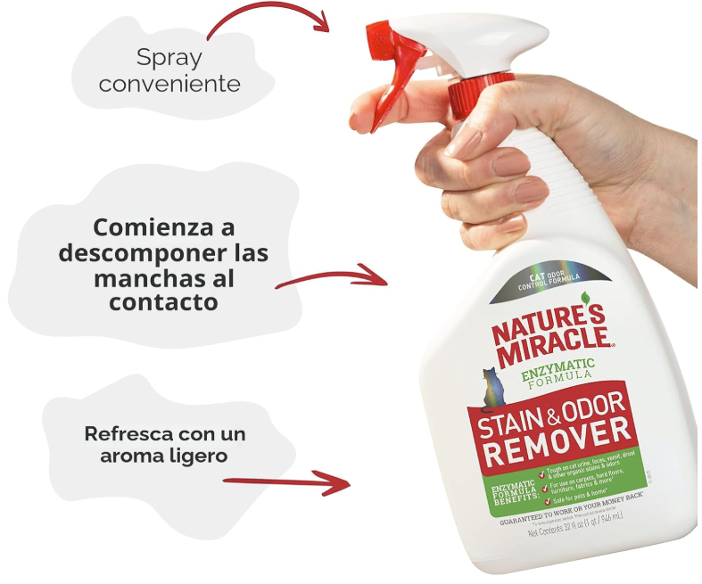 Nature's Miracle Removedor de Manchas y Olores, 32 onzas