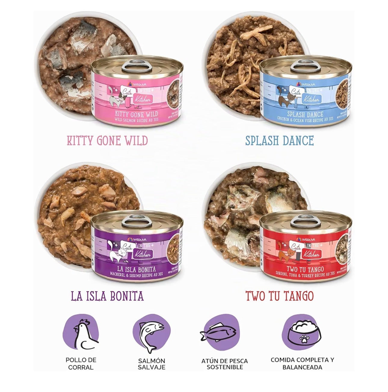 Weruva Cats in The Kitchen, ¡La captura de Coolsville! Paquete de variedad, lata de 3.2oz (paquete de 12)