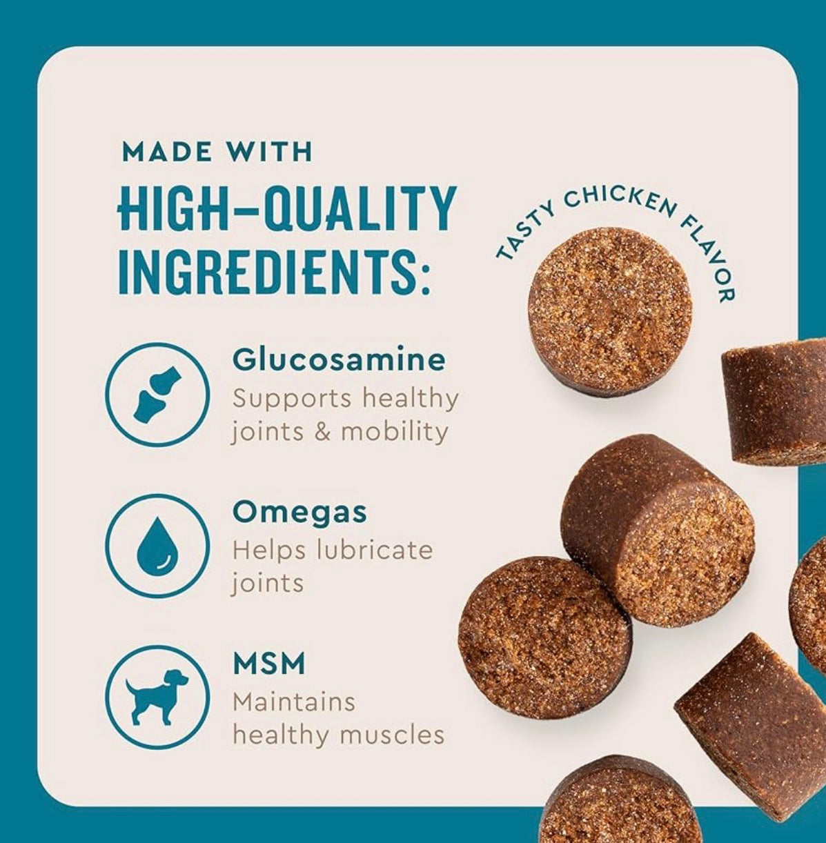 VetIQ Glucosamine Hip & Joint Supplement for Dogs, 180 Soft Chews