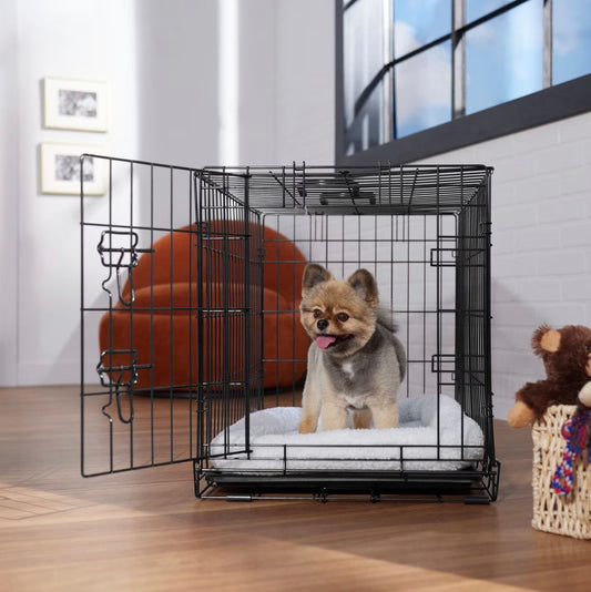 Fold & Carry Single Door Collapsible Wire Dog Crate, Medium