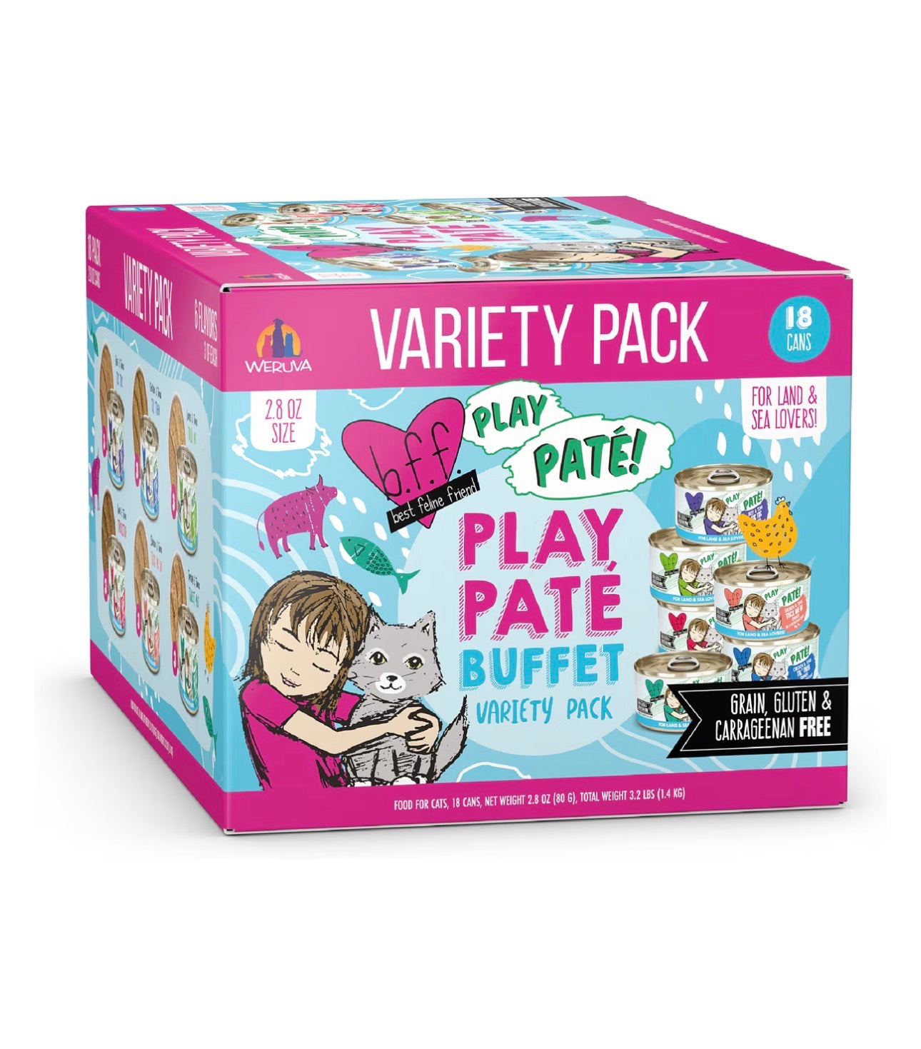 BFF PLAY Best Feline Friend Pate Lovers 2.8 onzas (paquete de 18)