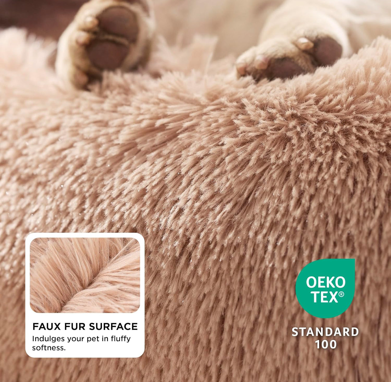Cama relajante para perro mediano lavable (tipo dona)