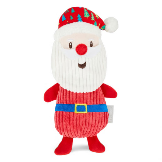 Holiday Santa & Snowman Reversible Plush Squeaky Dog Toy, Small/Medium