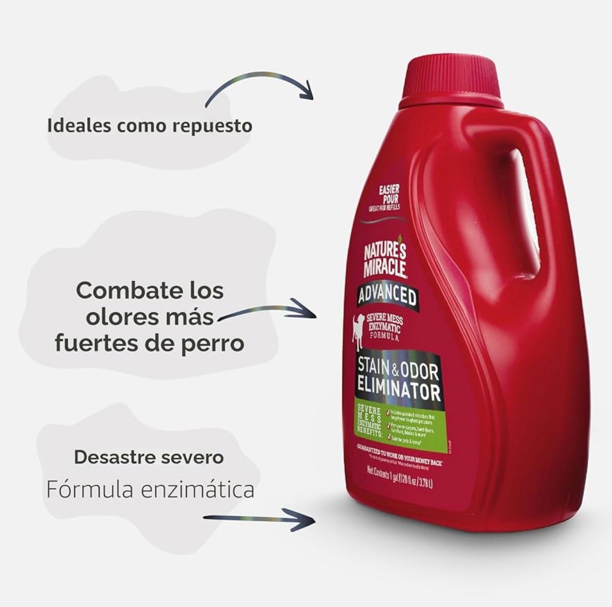 Nature's Miracle Enzymatic Formula Advanced Dog Stain & Odor Eliminator, 1 galón