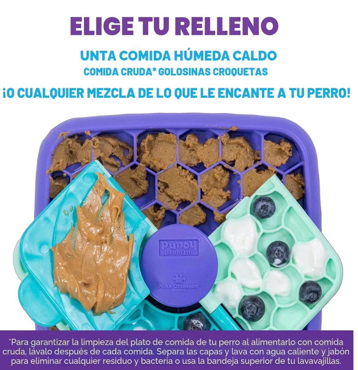 Outward Hound by Nina Ottosson Lick N’ Flip 3-en-1 Juego de rompecabezas interactivo para perros