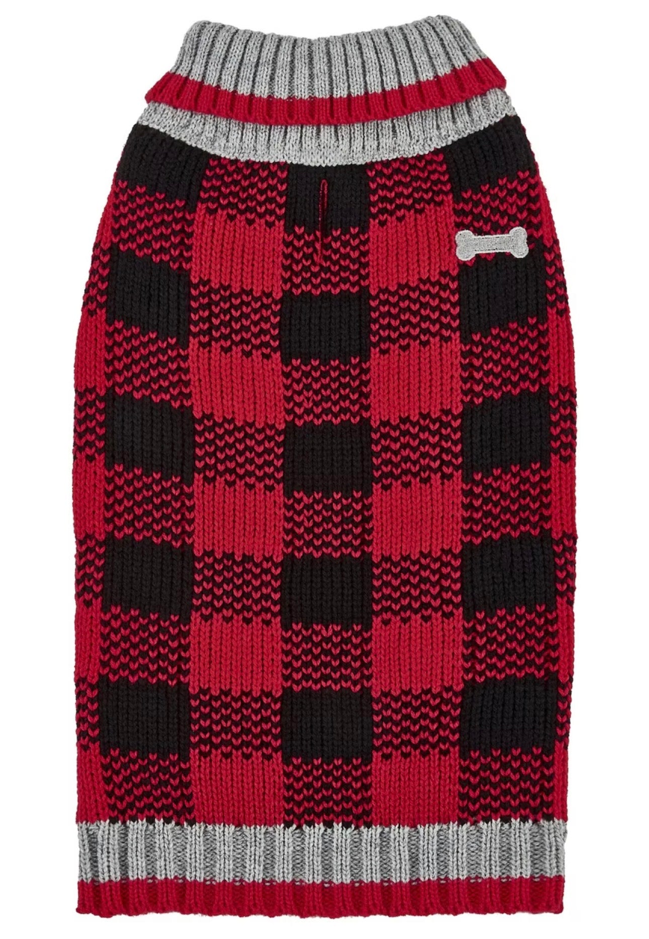 Buffalo Plaid Dog Sweater, Red, XX-Large