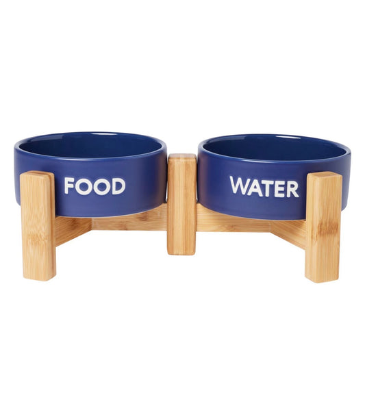 Double Diner Ceramic Dog/Cat Bowl, Medium: 3 cup