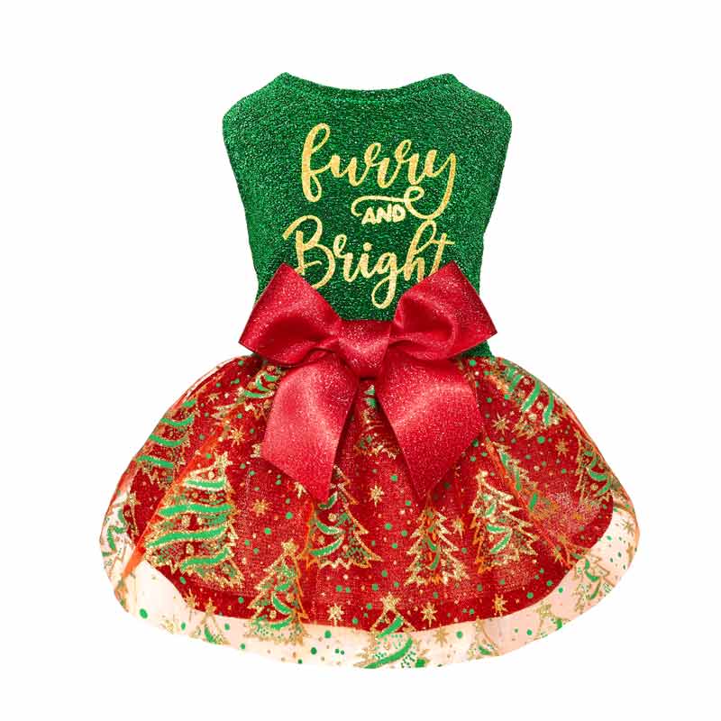 Furry and Bright Christmas Dog Dress