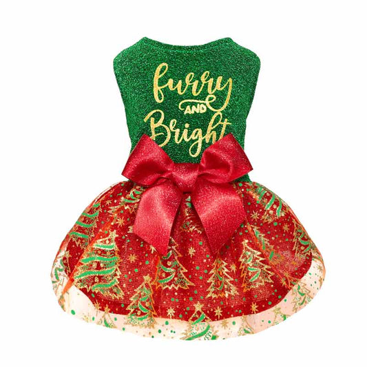 Furry and Bright Christmas Dog Dress