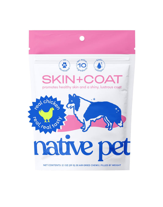 Suplemento para piel y pelaje de perro con Omega, Skin and Coat Native pet