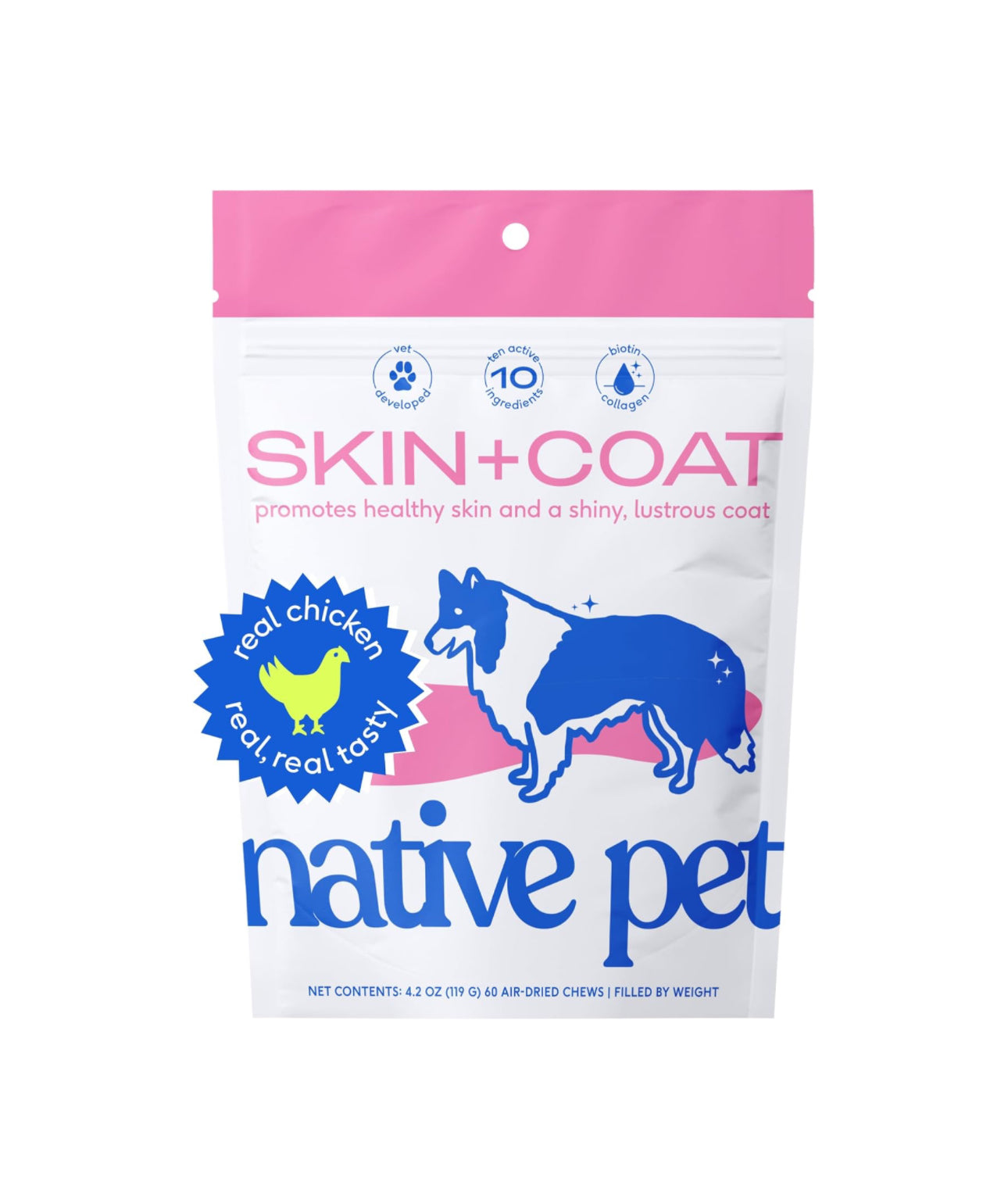 Suplemento para piel y pelaje de perro con Omega, Skin and Coat Native pet