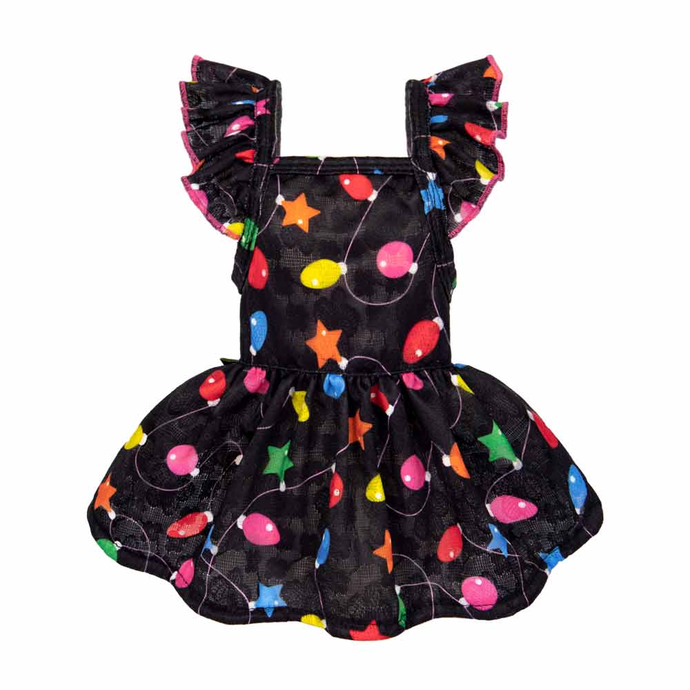 Christmas Light Ruffle Dog Dress