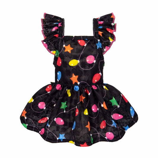 Christmas Light Ruffle Dog Dress