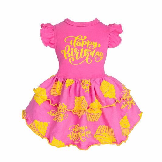 Happy Birthday Tiered Dog Dress