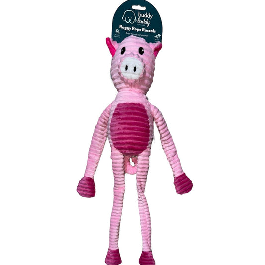 Peluche cerdito rosa de lazo para perros