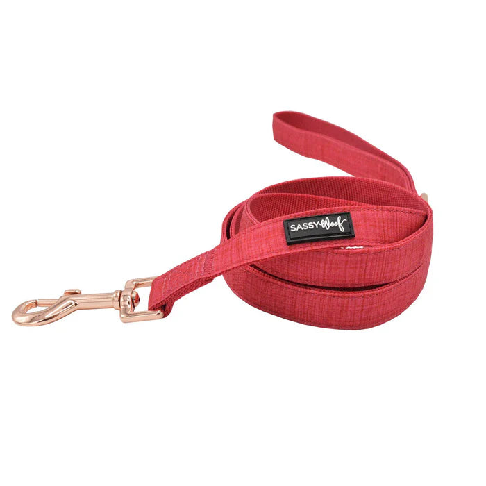 Sassy Woof- pechera y correa Merlot