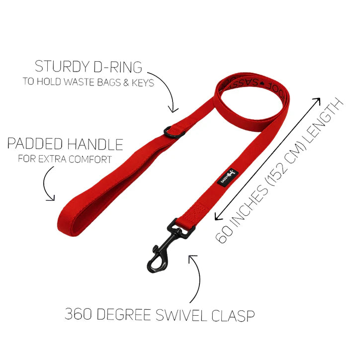 Sassy woof- Pechera ajustable y correa Neon red