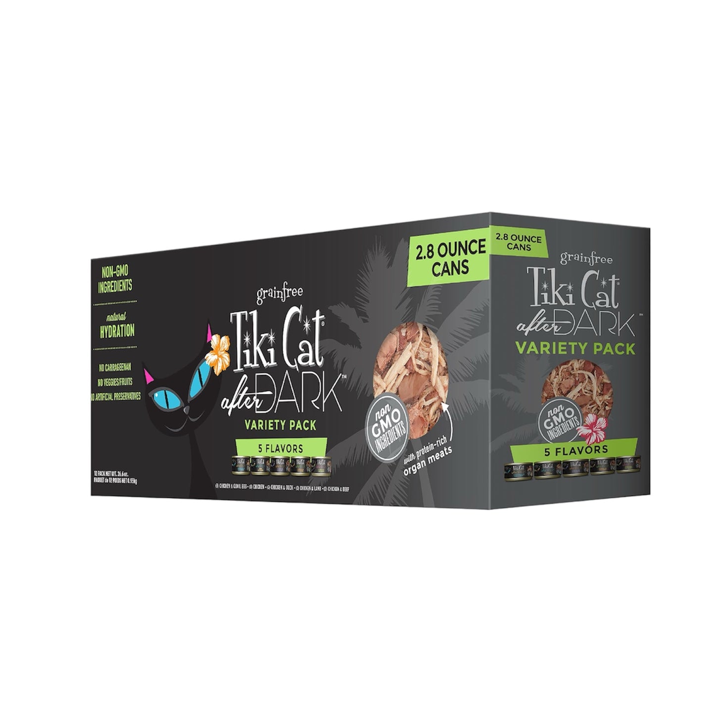 Tiki cat after dark variedad paquete húmedo Cat Food, 2.8 oz, Paquete de 12