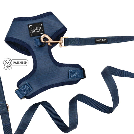 Sassy woof- Dog Adjustable Harness (Pechera y correa) - Twilight