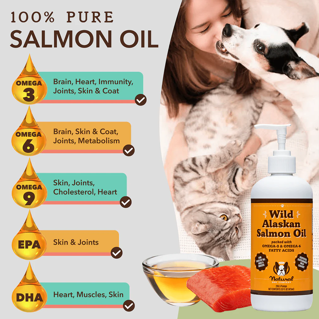 Natural Dog Company Fórmula de aceite de salmón salvaje de Alaska con Omega 3