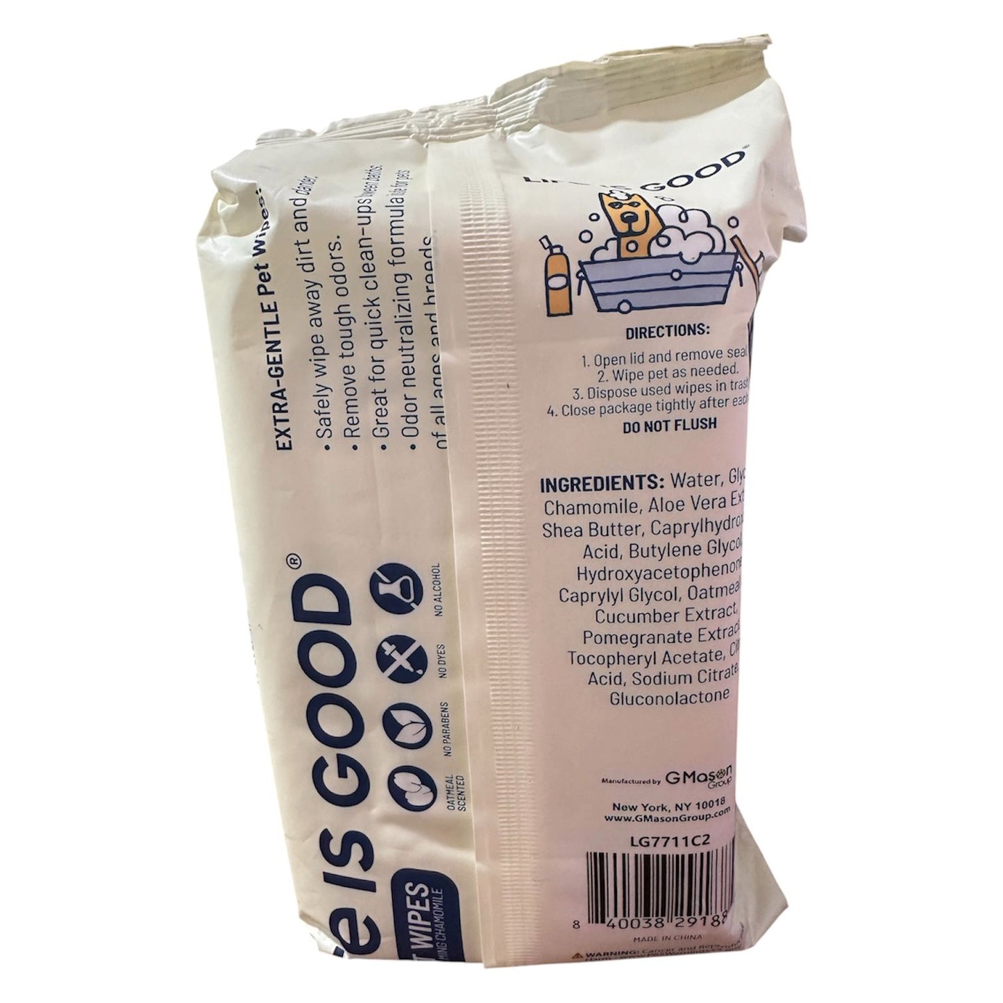 Pet wipes, 120 count