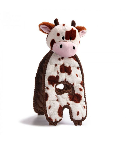 Outward Hound Cuddle Tugs Cow Plush Squeaky Dog Toy