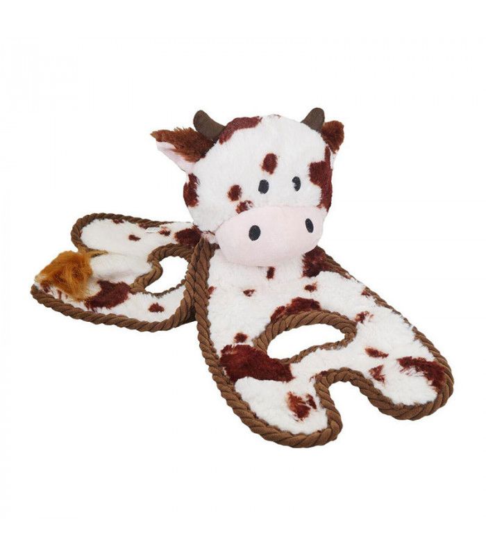 Outward Hound Cuddle Tugs Cow Plush Squeaky Dog Toy