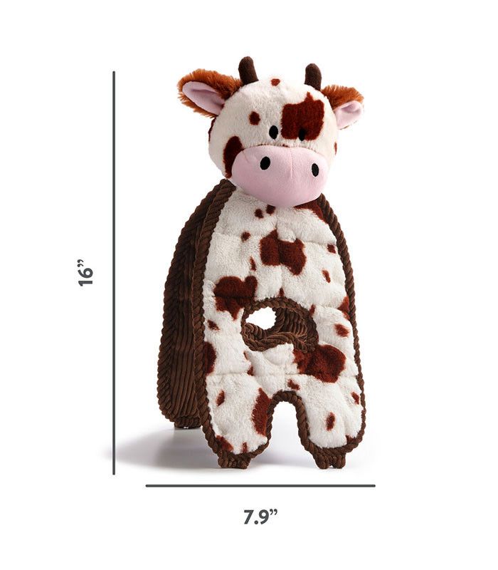 Outward Hound Cuddle Tugs Cow Plush Squeaky Dog Toy