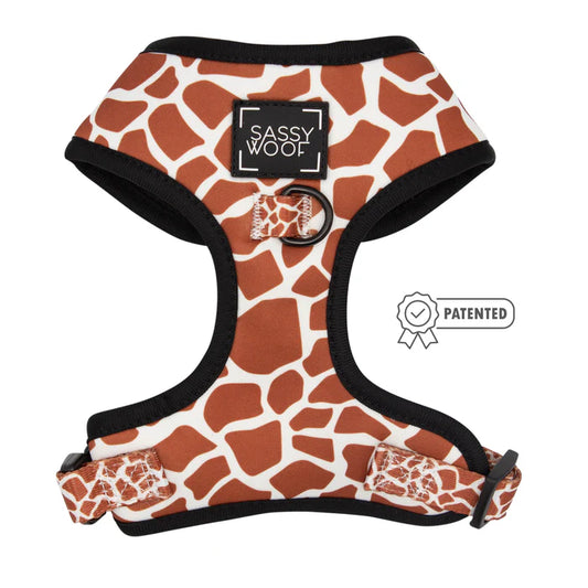 Sassy Woof- Pechera ajustable y correa Giraffic Park