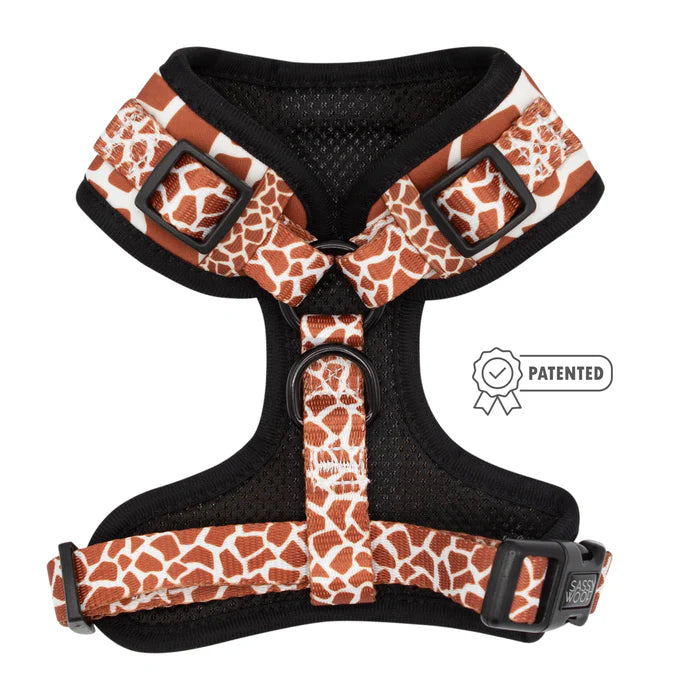 Sassy Woof- Pechera ajustable y correa Giraffic Park