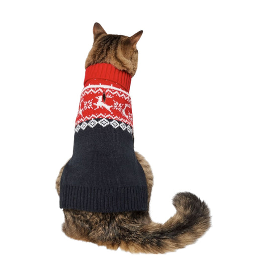 Red & Black Reindeer Dog & Cat Sweater