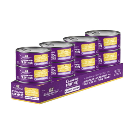 Stella & Chewy's Carnivore Cravings Savory Shreds - Comida húmeda para gatos - 2.8 onzas, (paquete de 12)