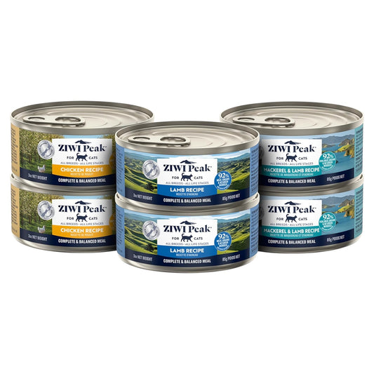 ZIWI Peak Wet - Paquete variado de alimentos para gatos, pollo  y cordero, paquete de 6 (3 onzas cada uno)