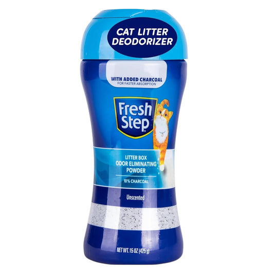 Fresh Step en polvo eliminador de olores de carbón para caja de arena gato 15 onzas sin perfume