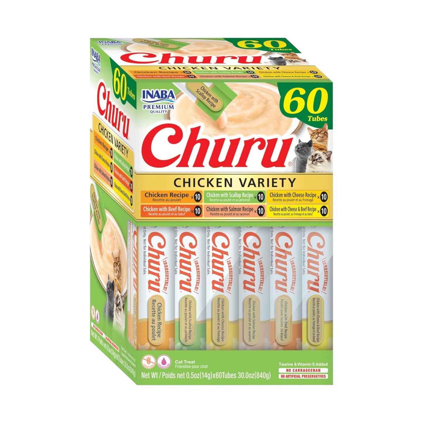 INABA Churu - Golosinas para gatos,60 tubos