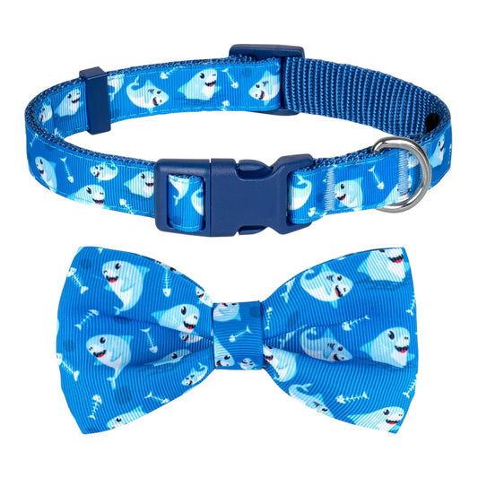Collar de perro con moño, suave y cómodo, ajustable