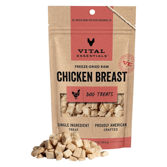 Vital Essentials Golosinas para perros de pechuga de pollo, 2.1 onzas