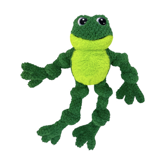 KONG Knots Frog Squeaky Dog Plush Toy, Green, Large/X-Large