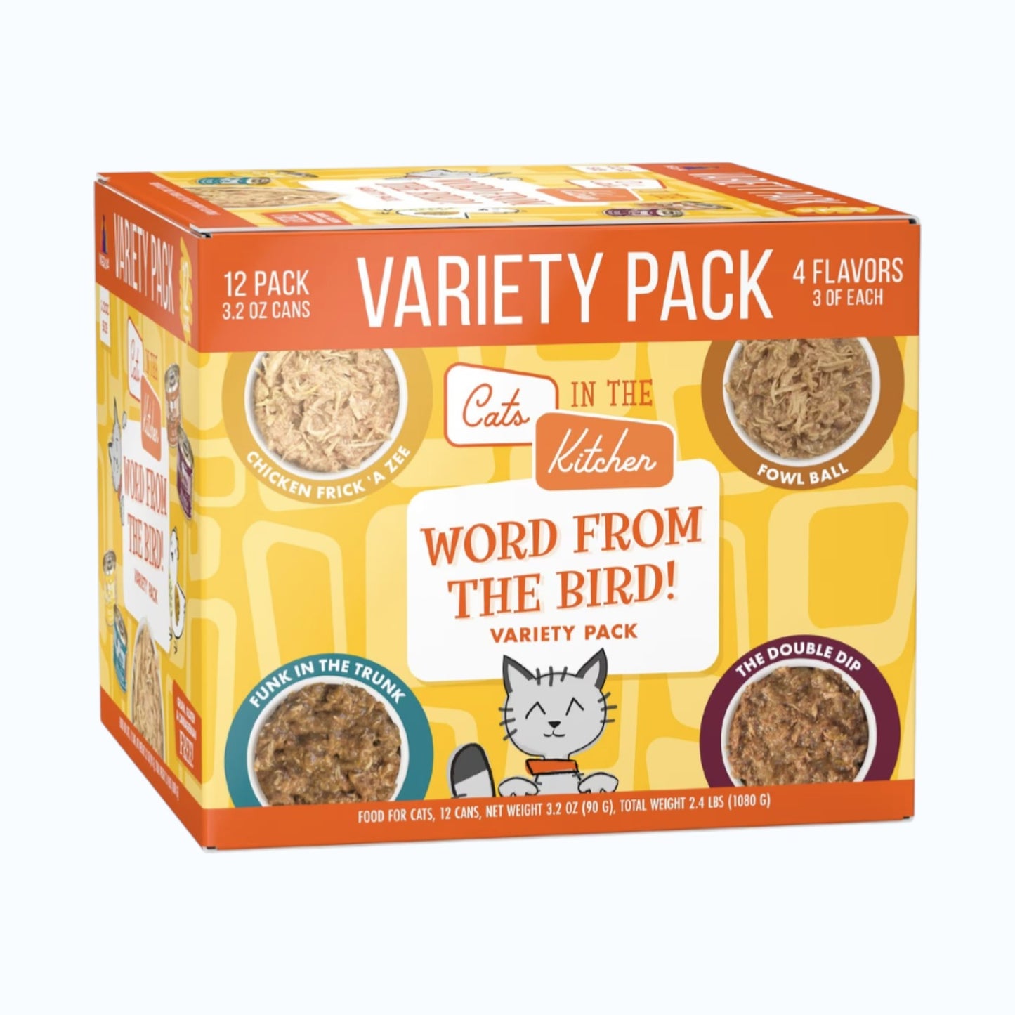 Weruva Cats in the Kitchen Word From The Bird! Variety Pack Grain-Free Wet Cat Food, 3.2-oz can, case of 12