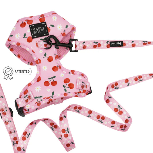 Sassy Woof- Pechera y correa ajustable Mon Chérry