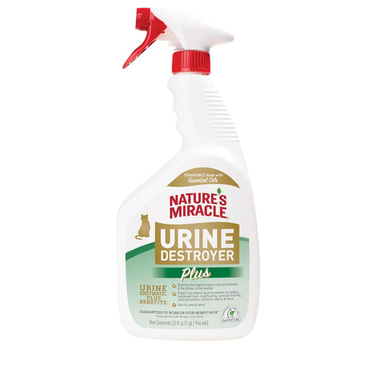 Nature’s Miracle Urine Destroyer Plus Cat, 32 Ounces, Enzymatic Formula