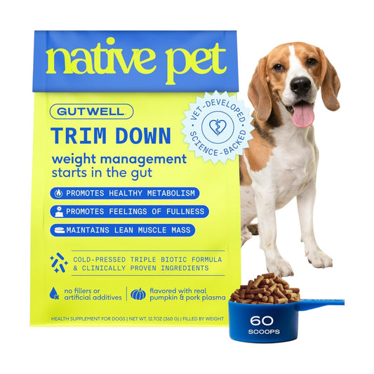 Native pet GutWell Trim Down - Comida para perros para control de peso, suplemento de pérdida de peso