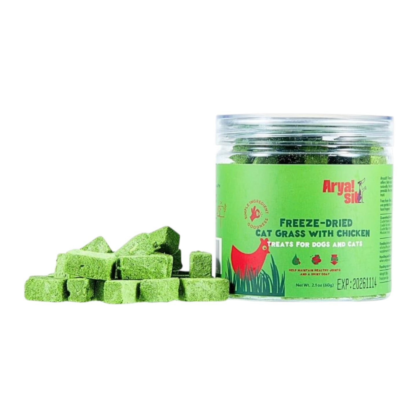 Arya sit- Freeze-Dried Cat Grass with Chicken
