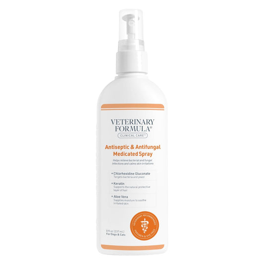 Veterinary Formula Clinical Care Antiseptic and Antifungal Medicated Spray for Dogs & Cats, 8 Fl Oz