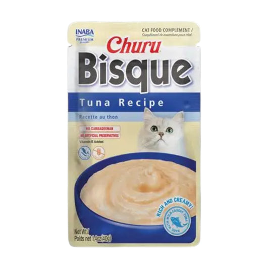 INABA Churu Bisque para gatos, sabor tuna, 1.4 onza por bolsa