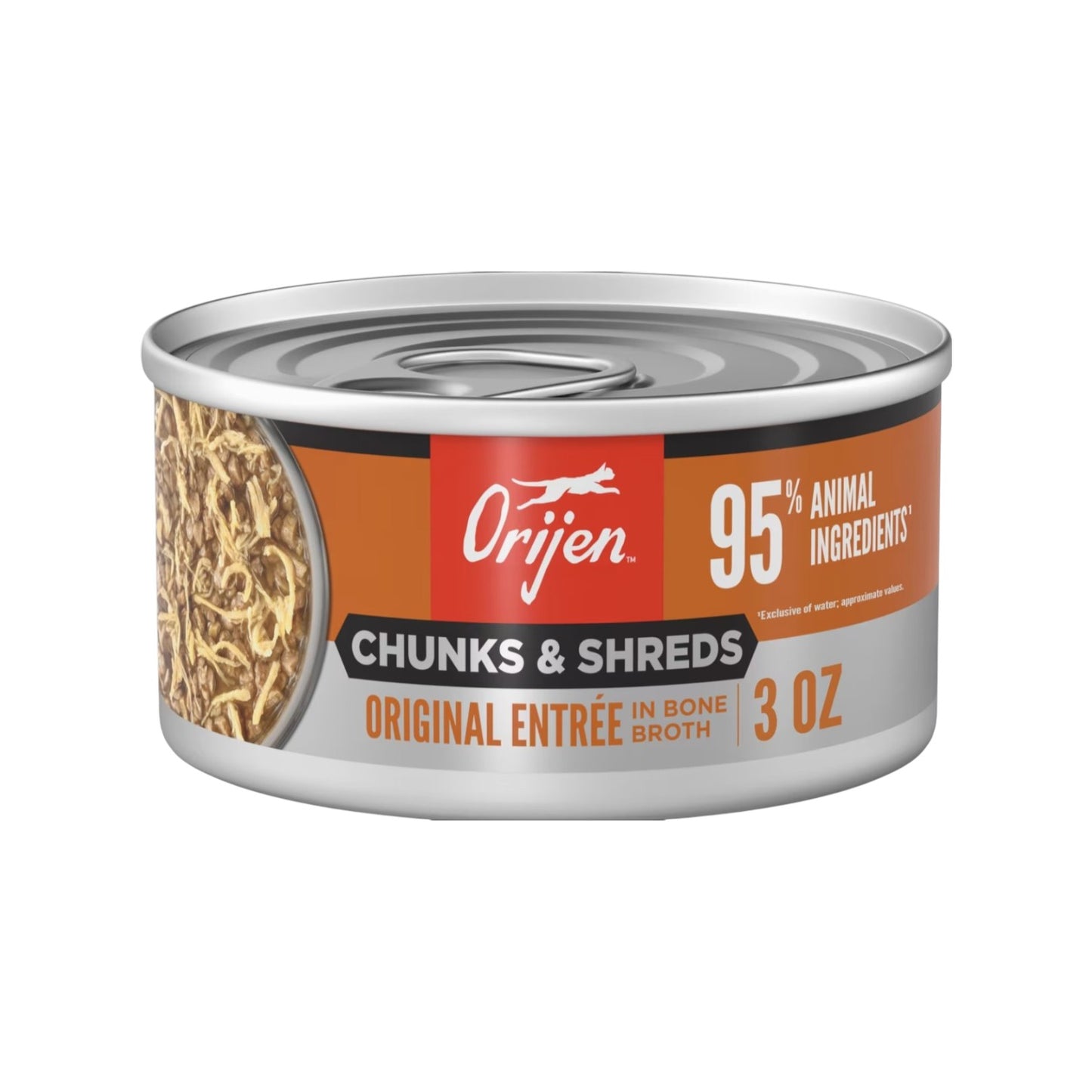 ORIJEN Original Entree Chunks & Shreds Wet Cat Food, 3-oz can, case of 12
