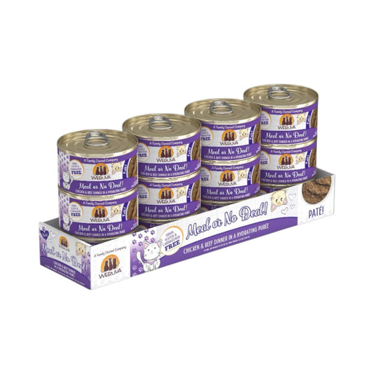 Weruva Paté clásico para gatos, comida o sin trato! con pollo y carne de res, lata de 3 onzas (paquete de 12)