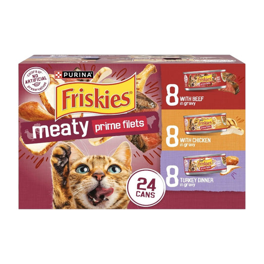 Friskies prime filets, comida para gatos húmeda, 24-5.5 onzas Latas