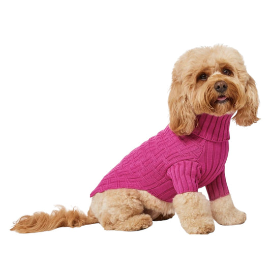 Dog & Cat Turtleneck Sweater, Pink